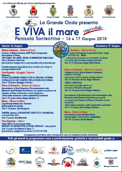 Il prossimo week end “E VIVA il mare”